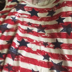 Red white and blue 4th of July summer top